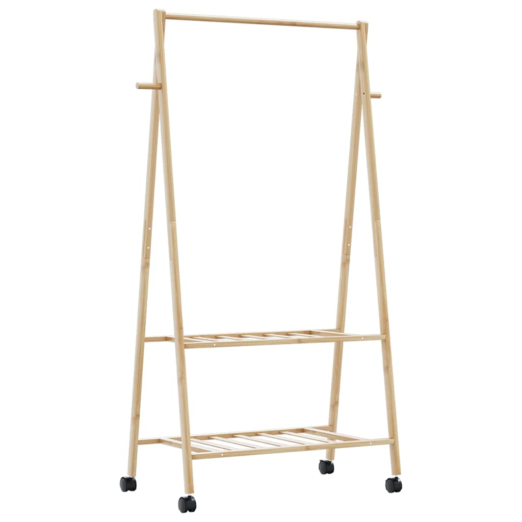 vidaXL Wieszak na ubrania z półkami i kółkami, 96x45,5x155,5 cm