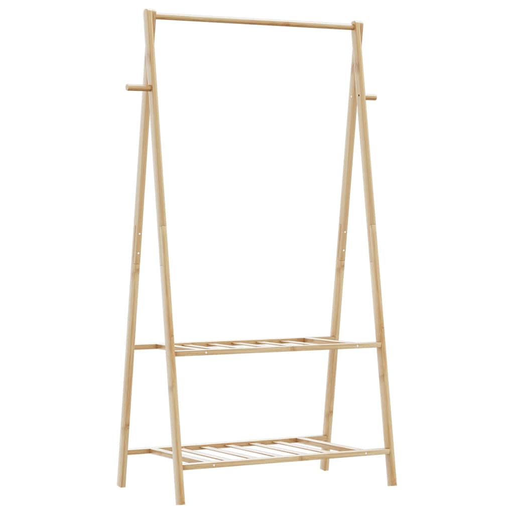 vidaXL Wieszak na ubrania, z półkami, 96x45,5x150,5 cm, bambusowy