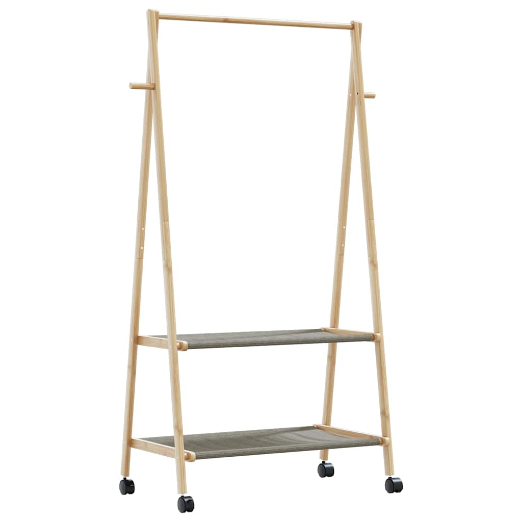vidaXL Wieszak na ubrania z półkami i kółkami, 96x45,5x155,5 cm