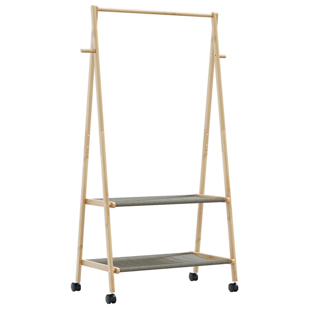 vidaXL Wieszak na ubrania z półkami i kółkami, 96x45,5x155,5 cm