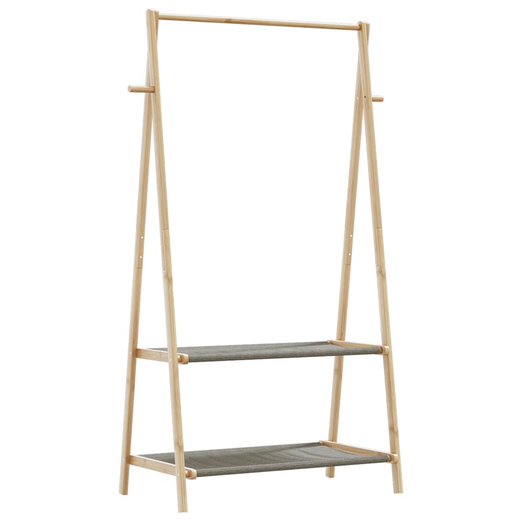vidaXL Wieszak na ubrania, z półkami, 96x45,5x150,5 cm, bambusowy