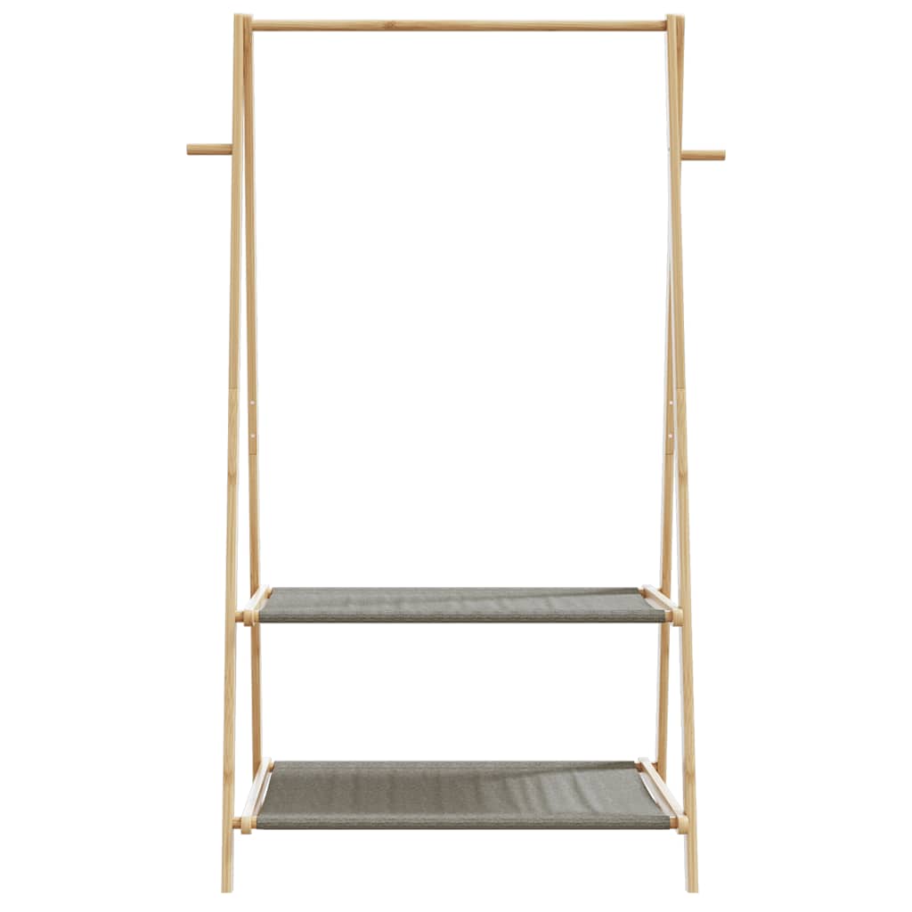 vidaXL Wieszak na ubrania, z półkami, 96x45,5x150,5 cm, bambusowy