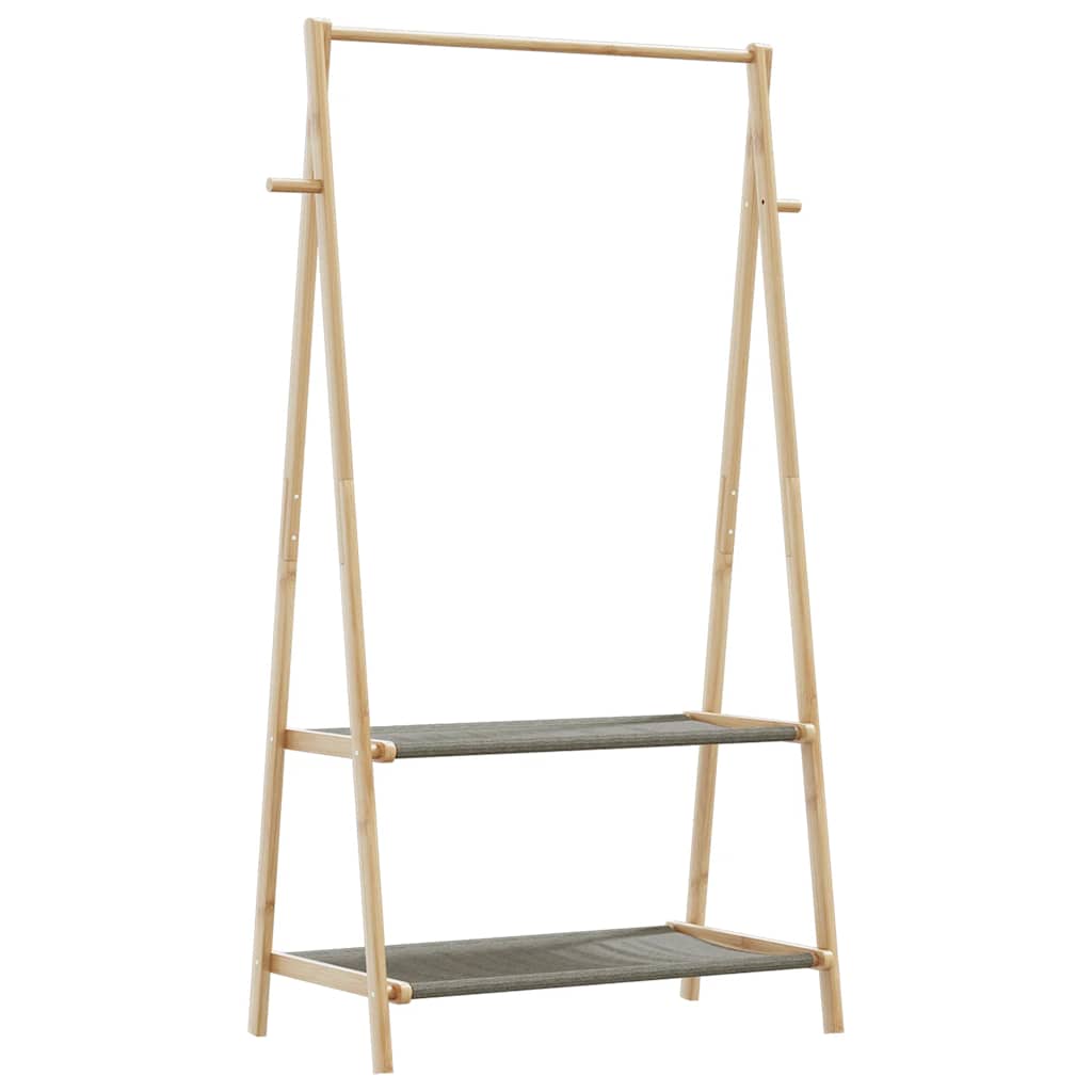vidaXL Wieszak na ubrania, z półkami, 96x45,5x150,5 cm, bambusowy
