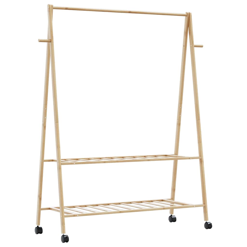 vidaXL Wieszak na ubrania z półkami i kółkami, 132x45,5x155,5 cm