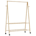 vidaXL Wieszak na ubrania z półkami i kółkami, 132x45,5x155,5 cm