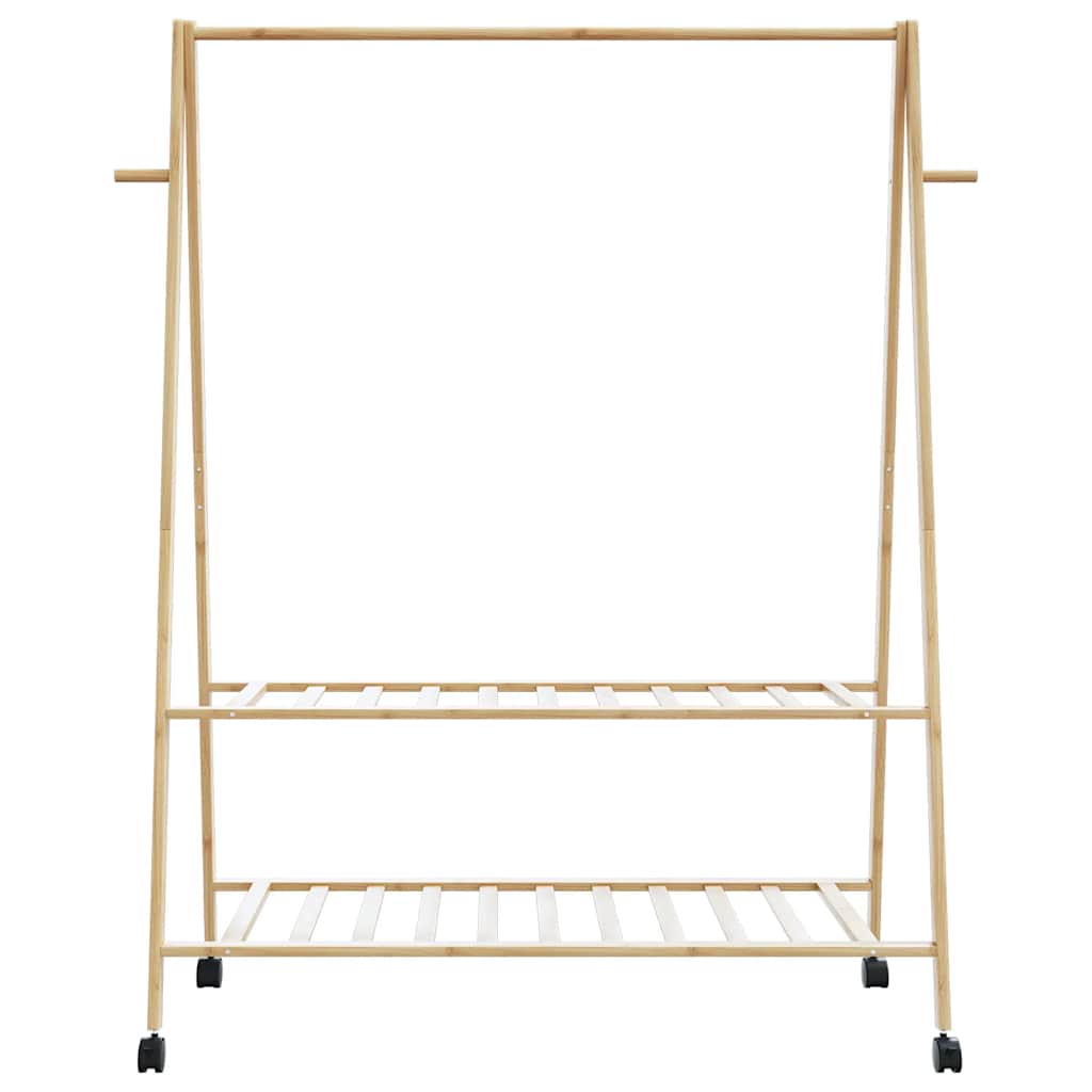 vidaXL Wieszak na ubrania z półkami i kółkami, 132x45,5x155,5 cm
