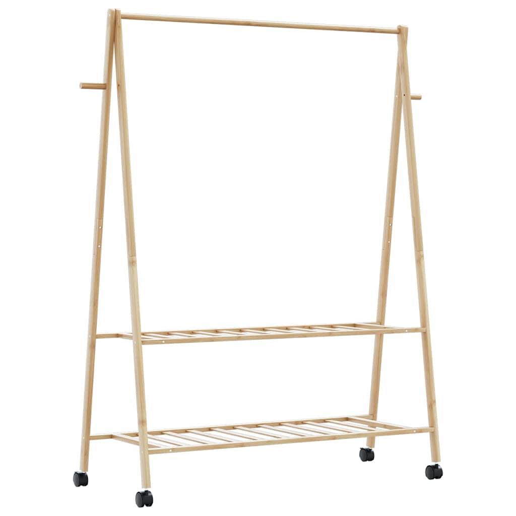 vidaXL Wieszak na ubrania z półkami i kółkami, 132x45,5x155,5 cm