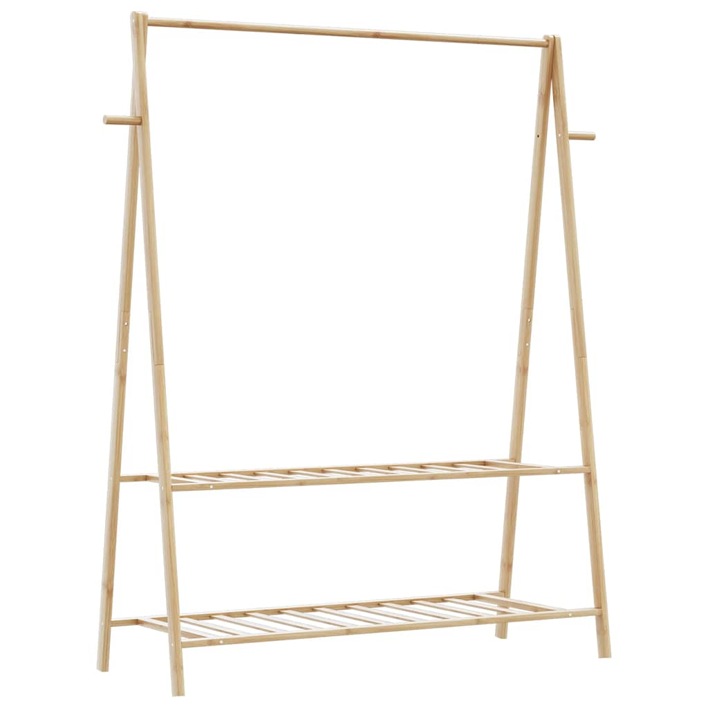 vidaXL Wieszak na ubrania, z półkami, 132x45,5x150,5 cm, bambusowy