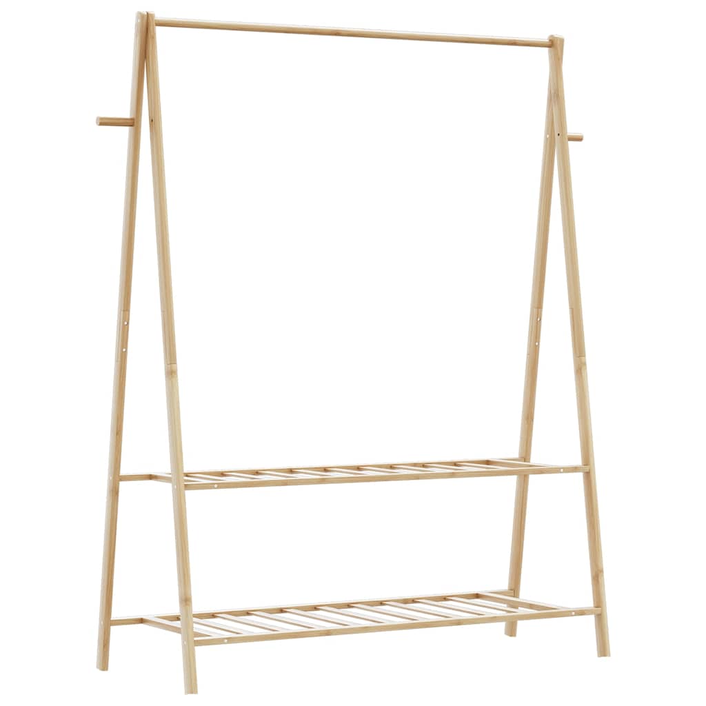 vidaXL Wieszak na ubrania, z półkami, 132x45,5x150,5 cm, bambusowy