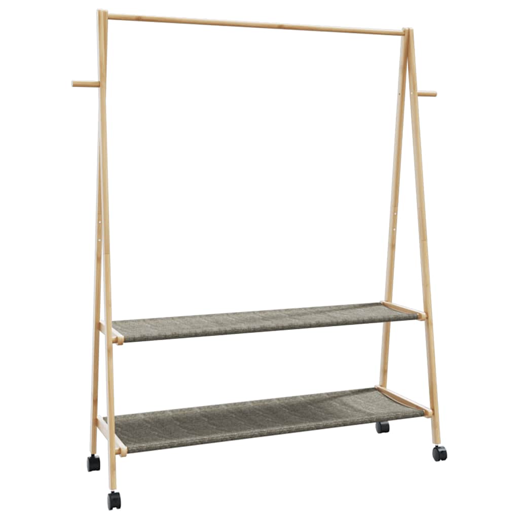 vidaXL Wieszak na ubrania z półkami i kółkami, 132x45,5x155,5 cm