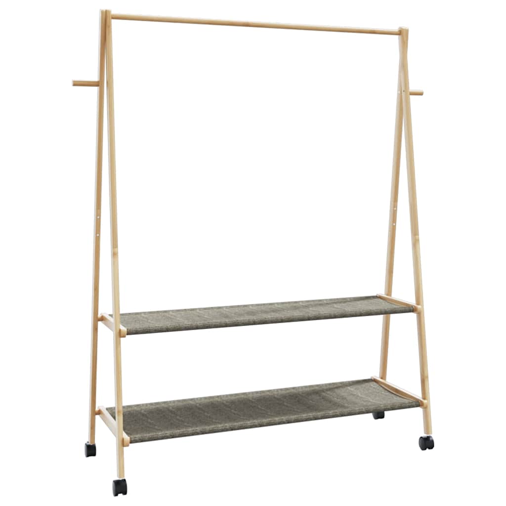 vidaXL Wieszak na ubrania z półkami i kółkami, 132x45,5x155,5 cm