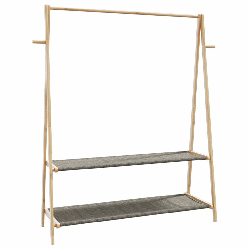 vidaXL Wieszak na ubrania, z półkami, 132x45,5x150,5 cm, bambusowy