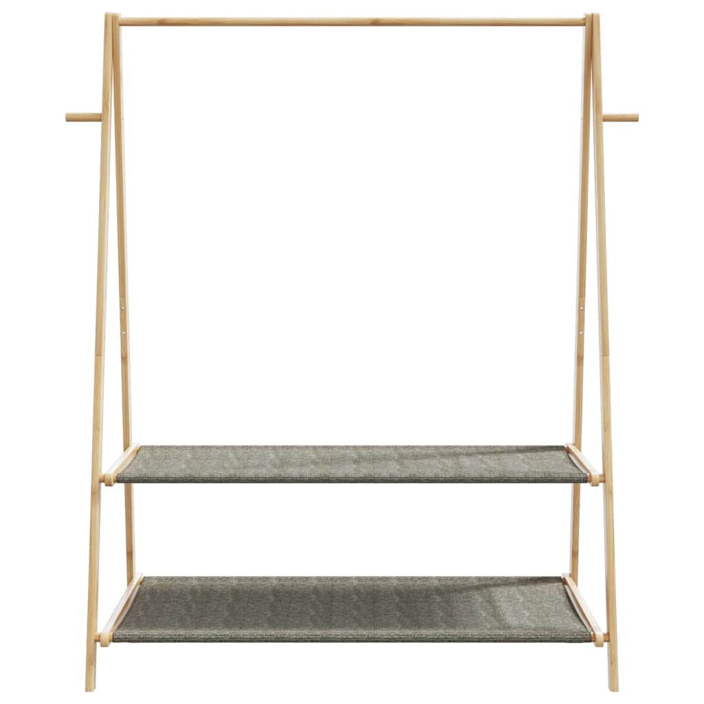 vidaXL Wieszak na ubrania, z półkami, 132x45,5x150,5 cm, bambusowy