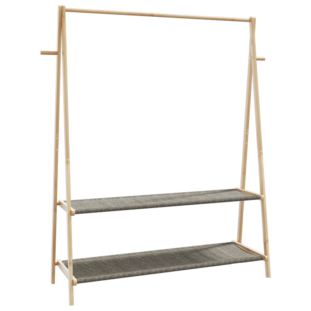 vidaXL Wieszak na ubrania, z półkami, 132x45,5x150,5 cm, bambusowy