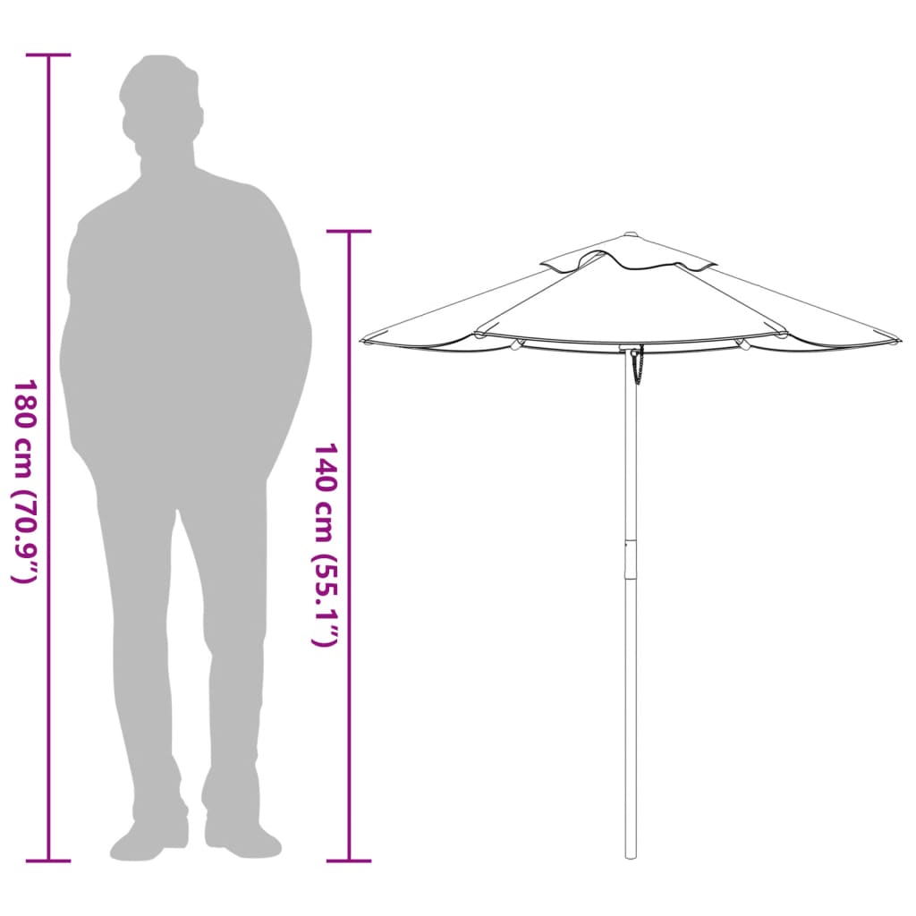 vidaXL Parasol ogrodowy dla dzieci, na drewnianym słupku, Ø120x140 cm