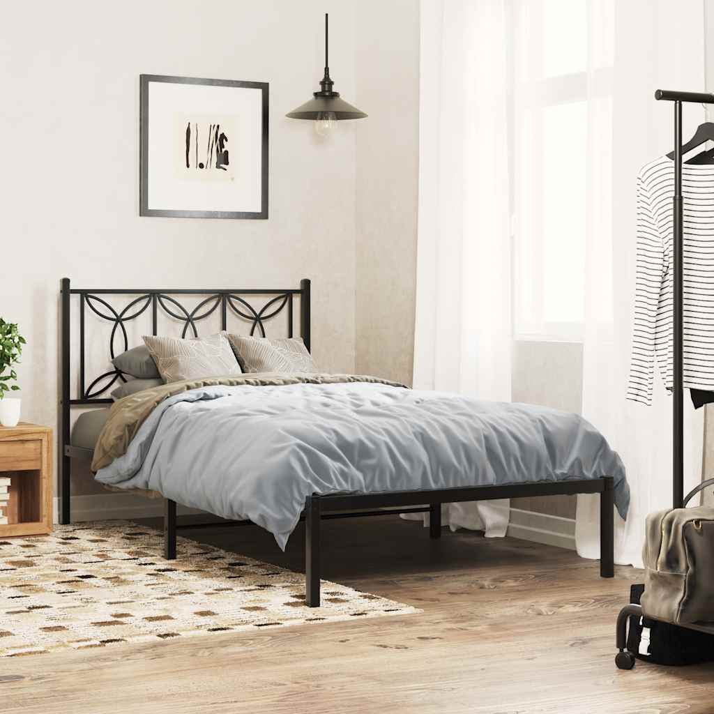 vidaXL Metalowe wymienne wezgłowie, czarne, 107 cm