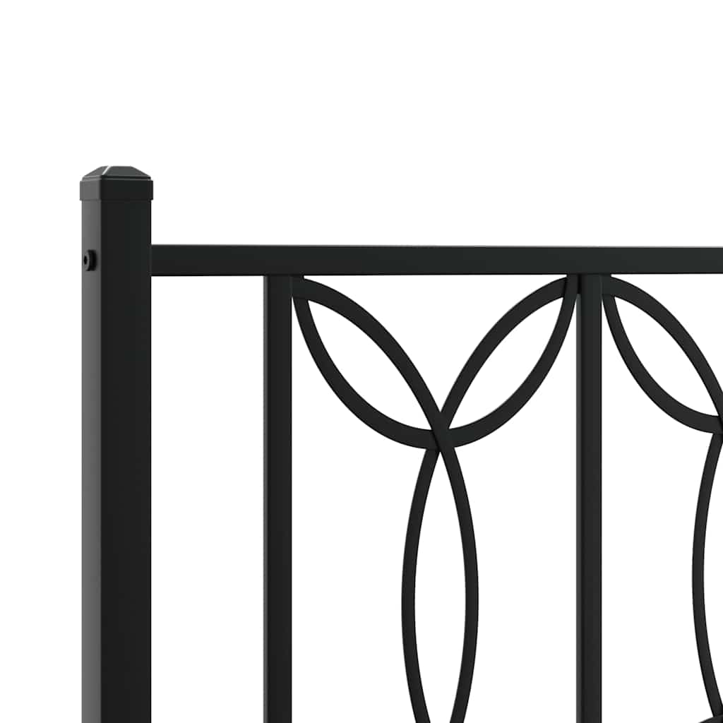 vidaXL Metalowe wymienne wezgłowie, czarne, 107 cm