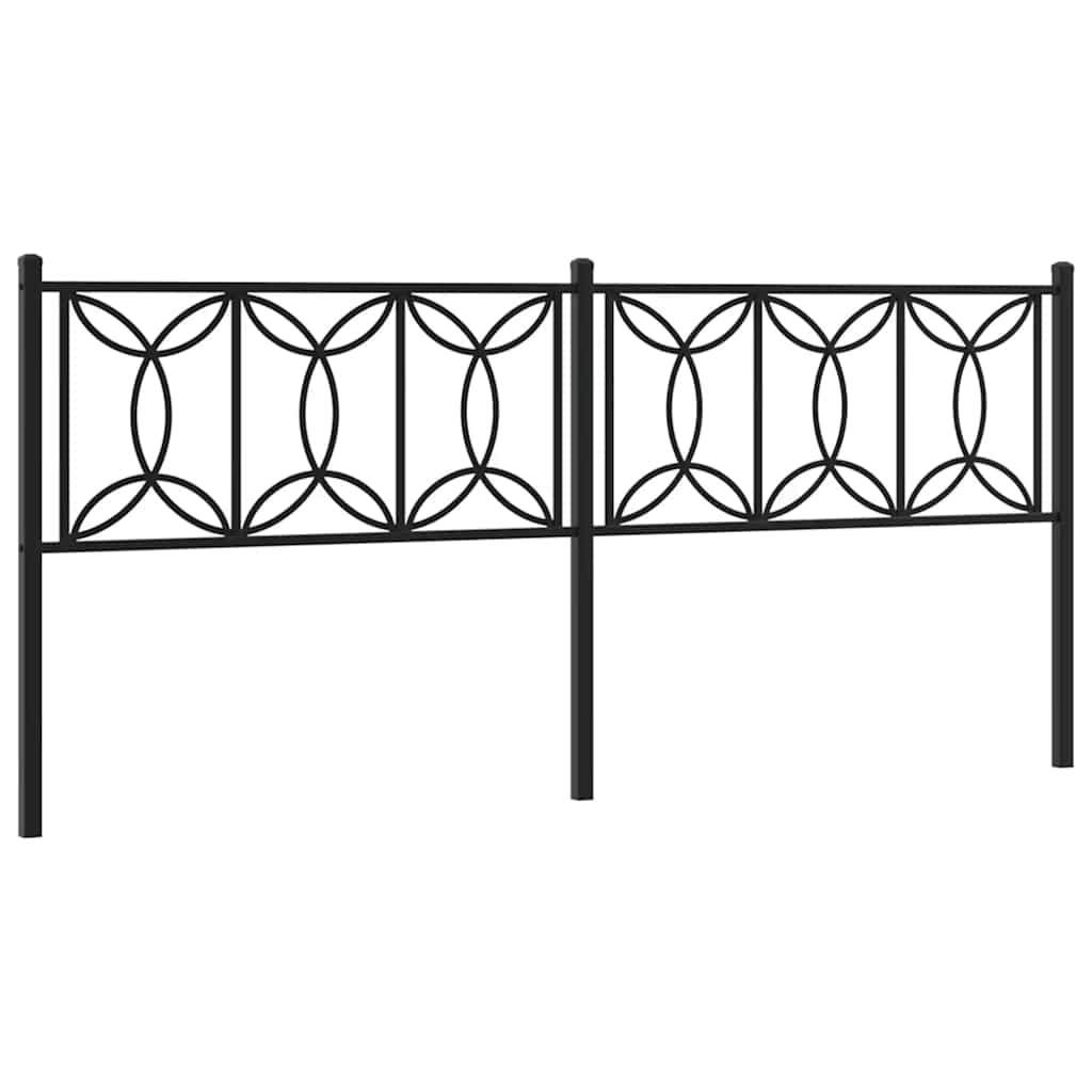 vidaXL Metalowe wymienne wezgłowie, czarne, 193 cm
