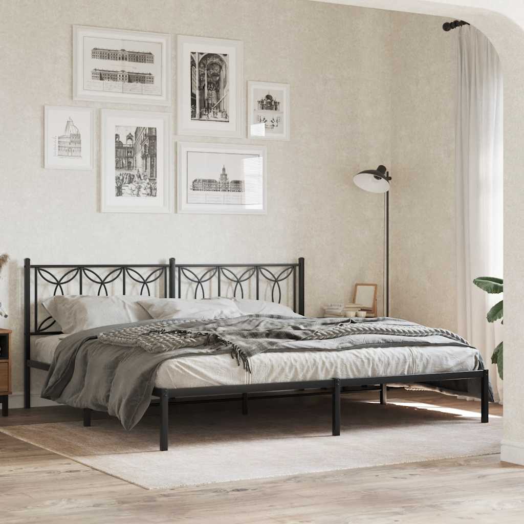 vidaXL Metalowe wymienne wezgłowie, czarne, 193 cm