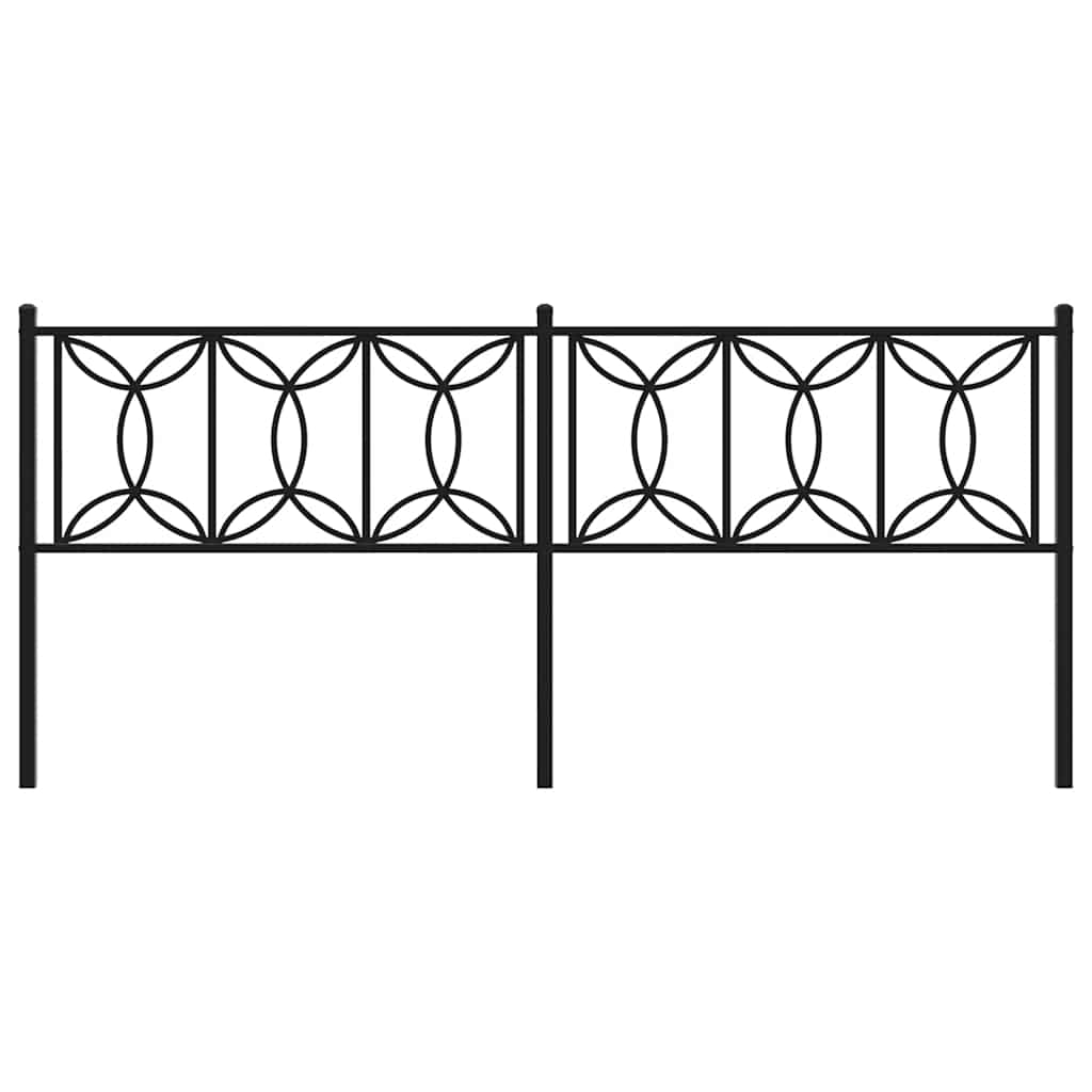 vidaXL Metalowe wymienne wezgłowie, czarne, 193 cm
