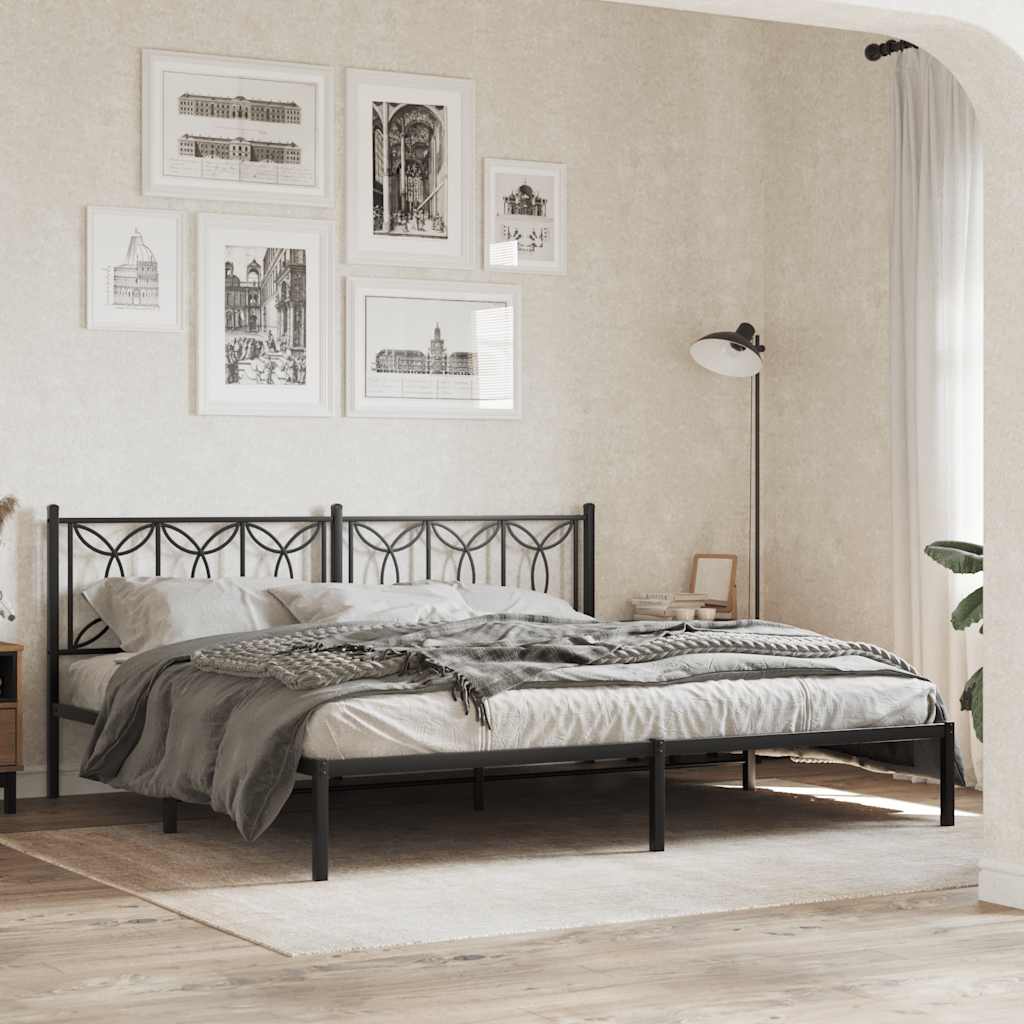 vidaXL Metalowe wymienne wezgłowie, czarne, 200 cm
