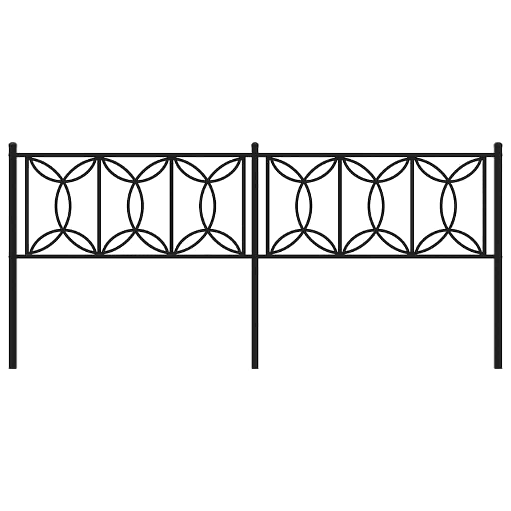 vidaXL Metalowe wymienne wezgłowie, czarne, 200 cm