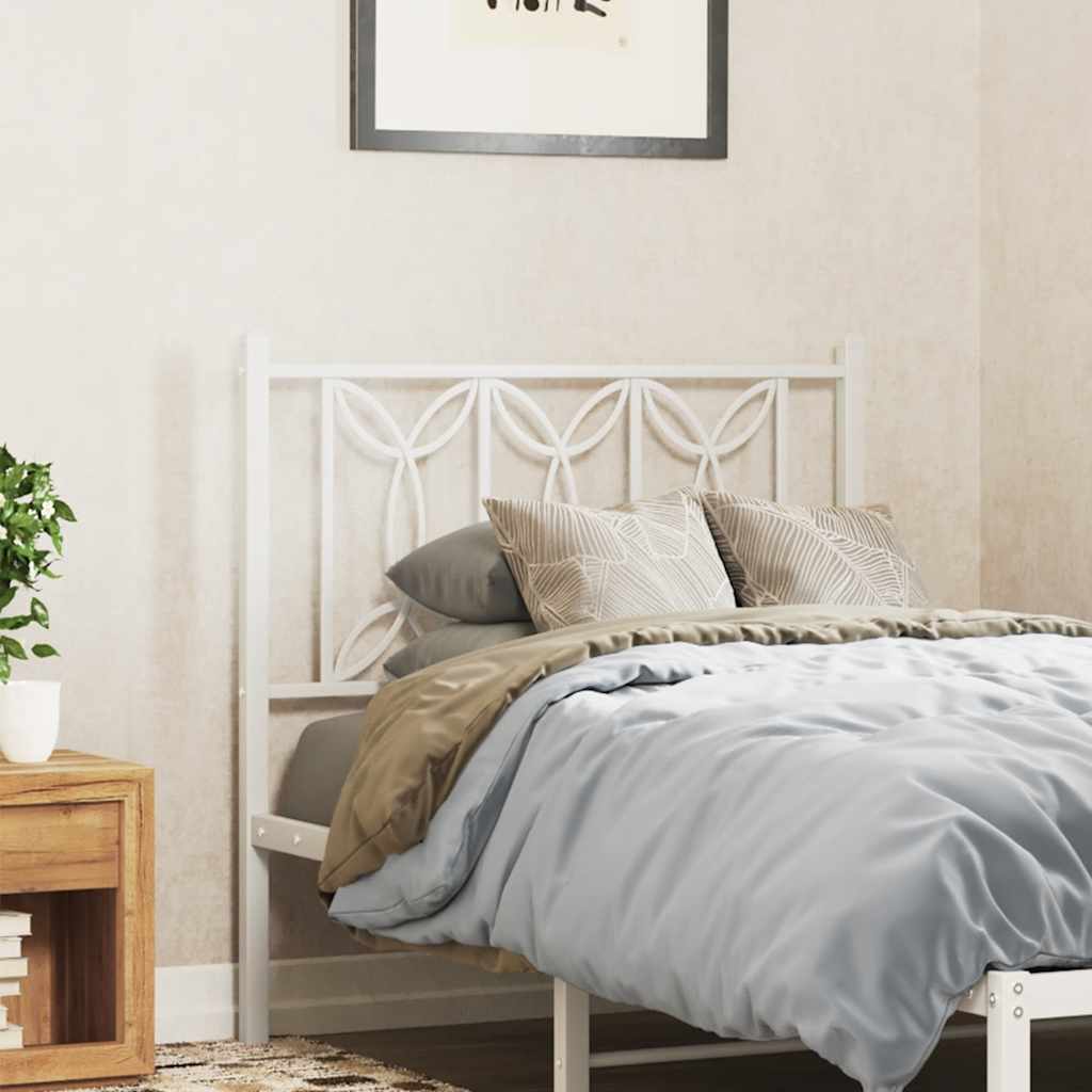 vidaXL Metalowe wymienne wezgłowie, białe, 75 cm