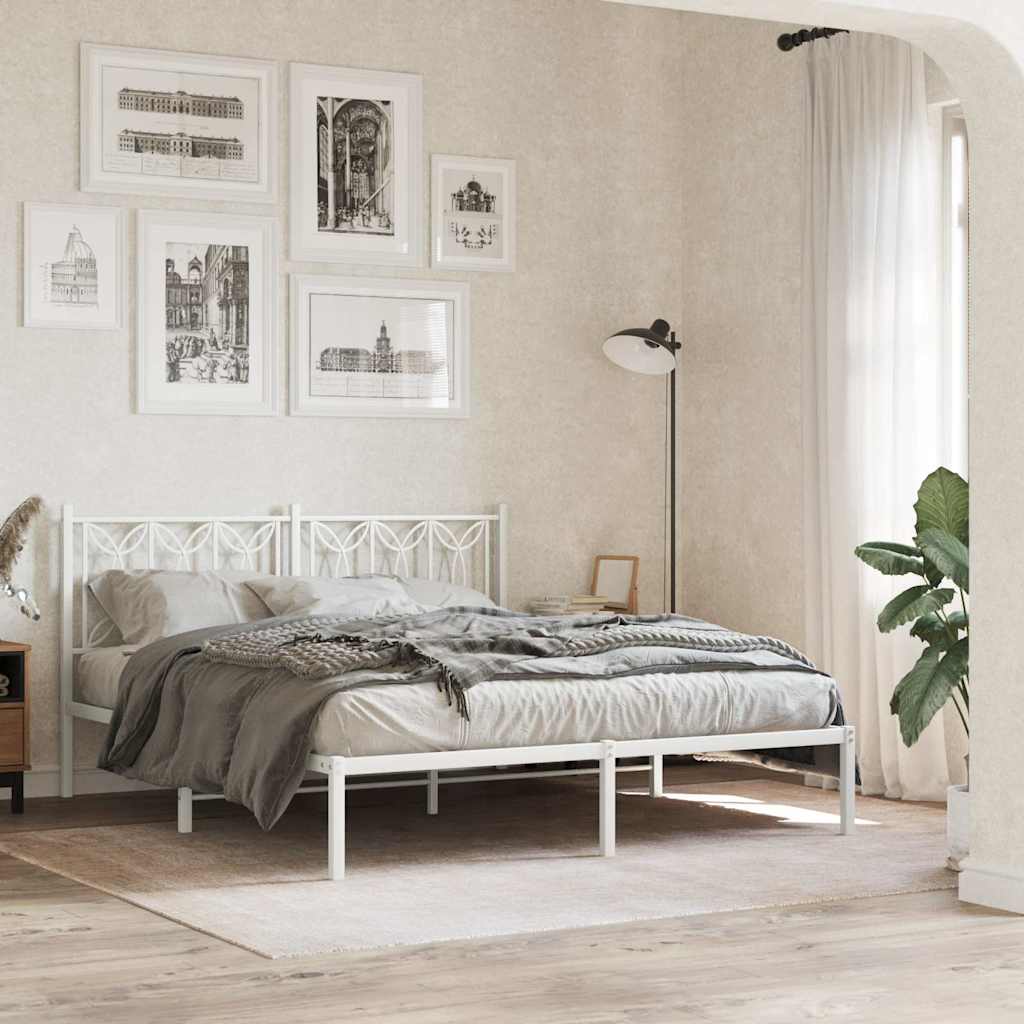 vidaXL Metalowe wymienne wezgłowie, białe, 160 cm