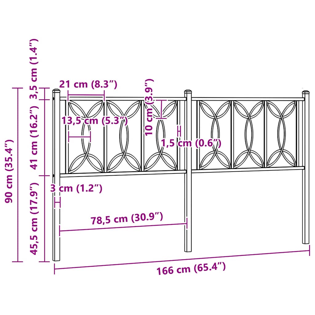 vidaXL Metalowe wymienne wezgłowie, białe, 160 cm