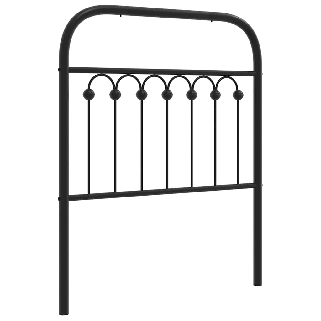 vidaXL Metalowe wymienne wezgłowie, czarne, 75 cm