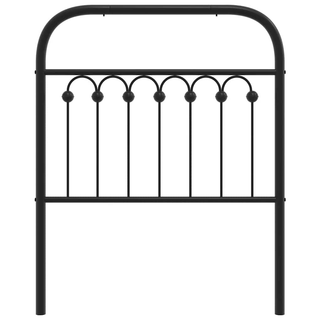 vidaXL Metalowe wymienne wezgłowie, czarne, 75 cm