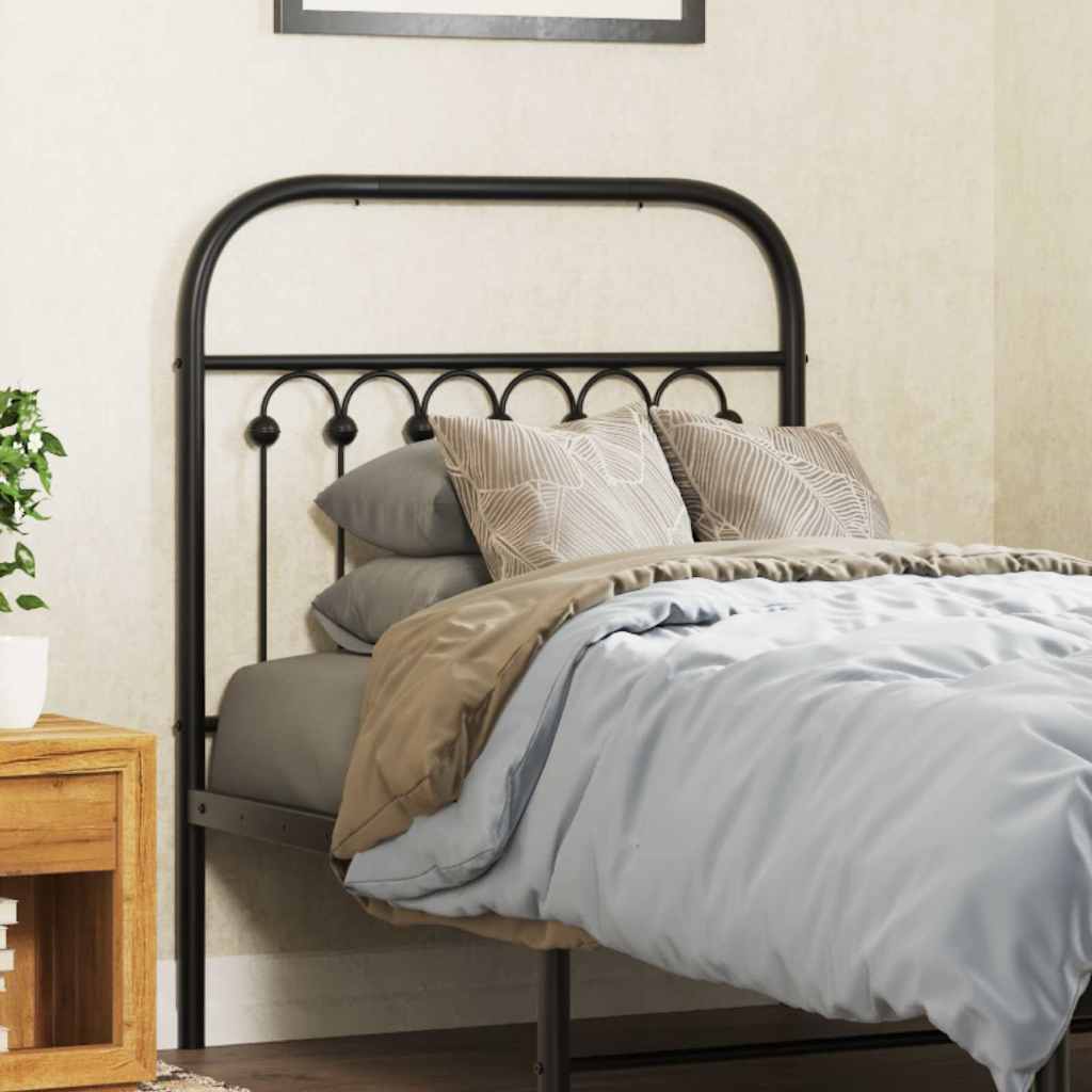 vidaXL Metalowe wymienne wezgłowie, czarne, 75 cm