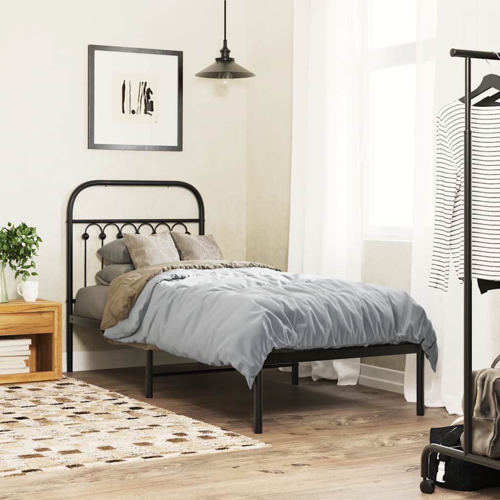 vidaXL Metalowe wymienne wezgłowie, czarne, 80 cm