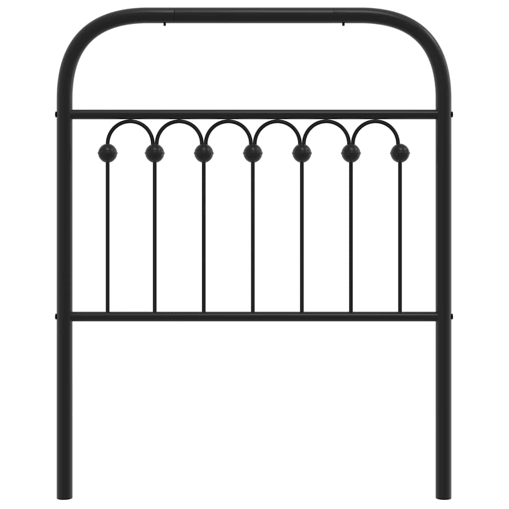 vidaXL Metalowe wymienne wezgłowie, czarne, 80 cm