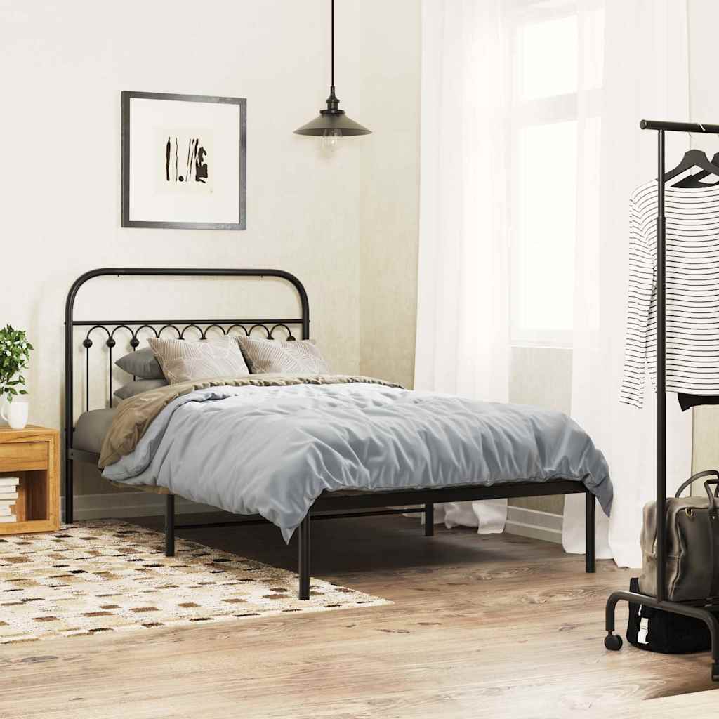vidaXL Metalowe wymienne wezgłowie, czarne, 107 cm