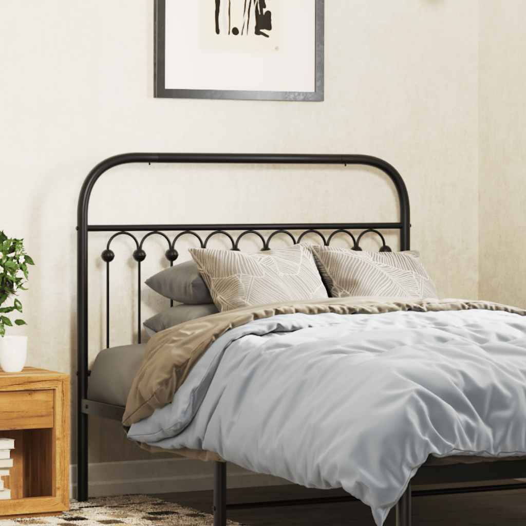 vidaXL Metalowe wymienne wezgłowie, czarne, 107 cm