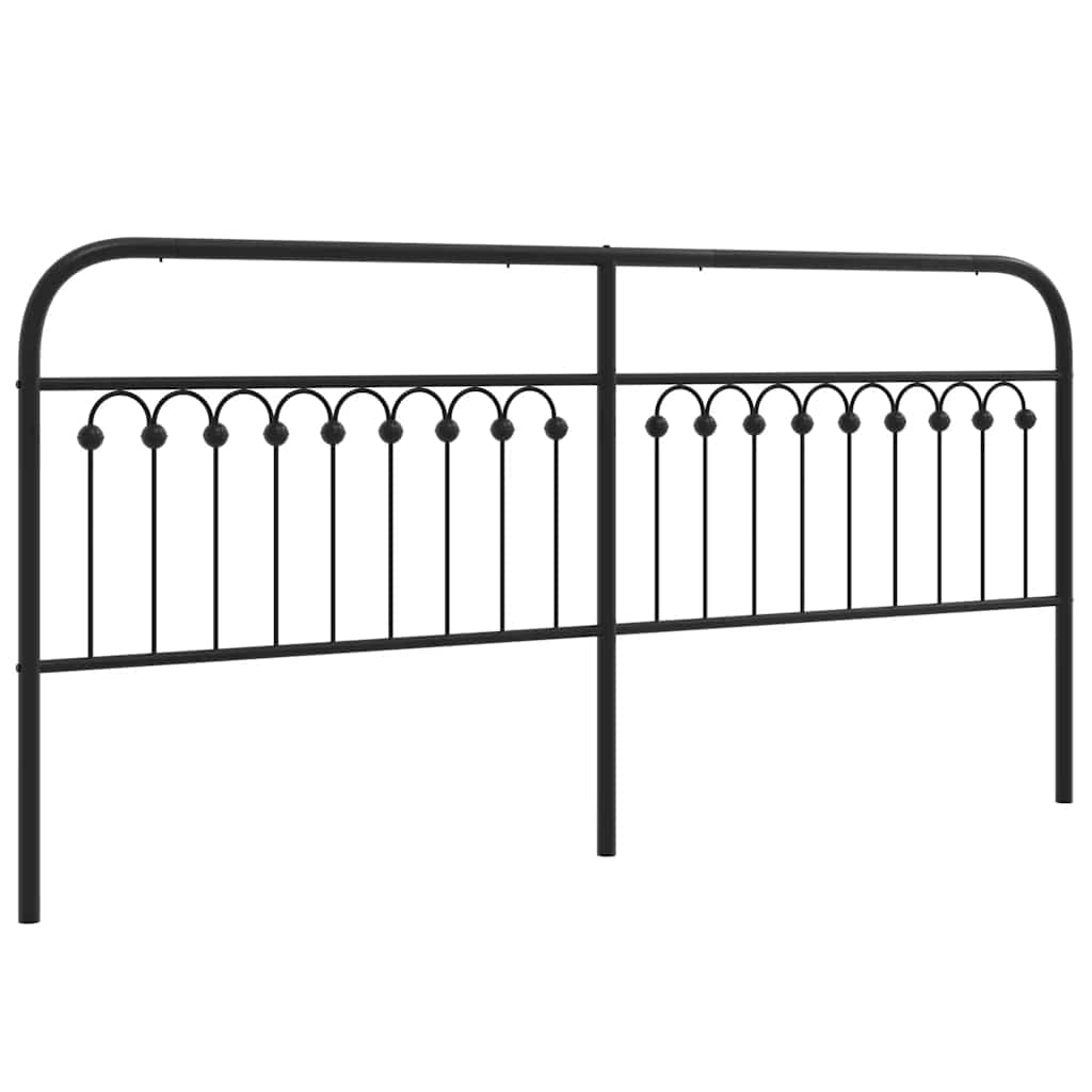vidaXL Metalowe wymienne wezgłowie, czarne, 193 cm