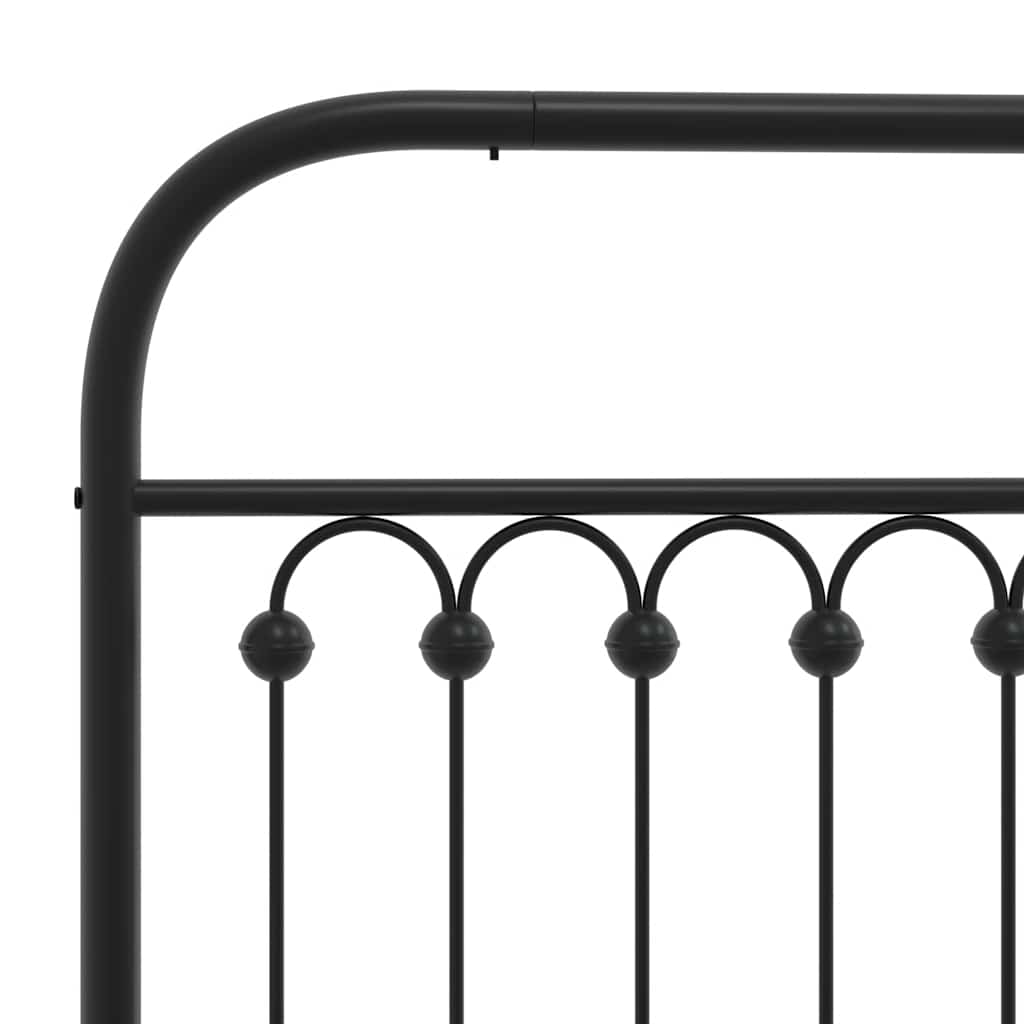 vidaXL Metalowe wymienne wezgłowie, czarne, 193 cm