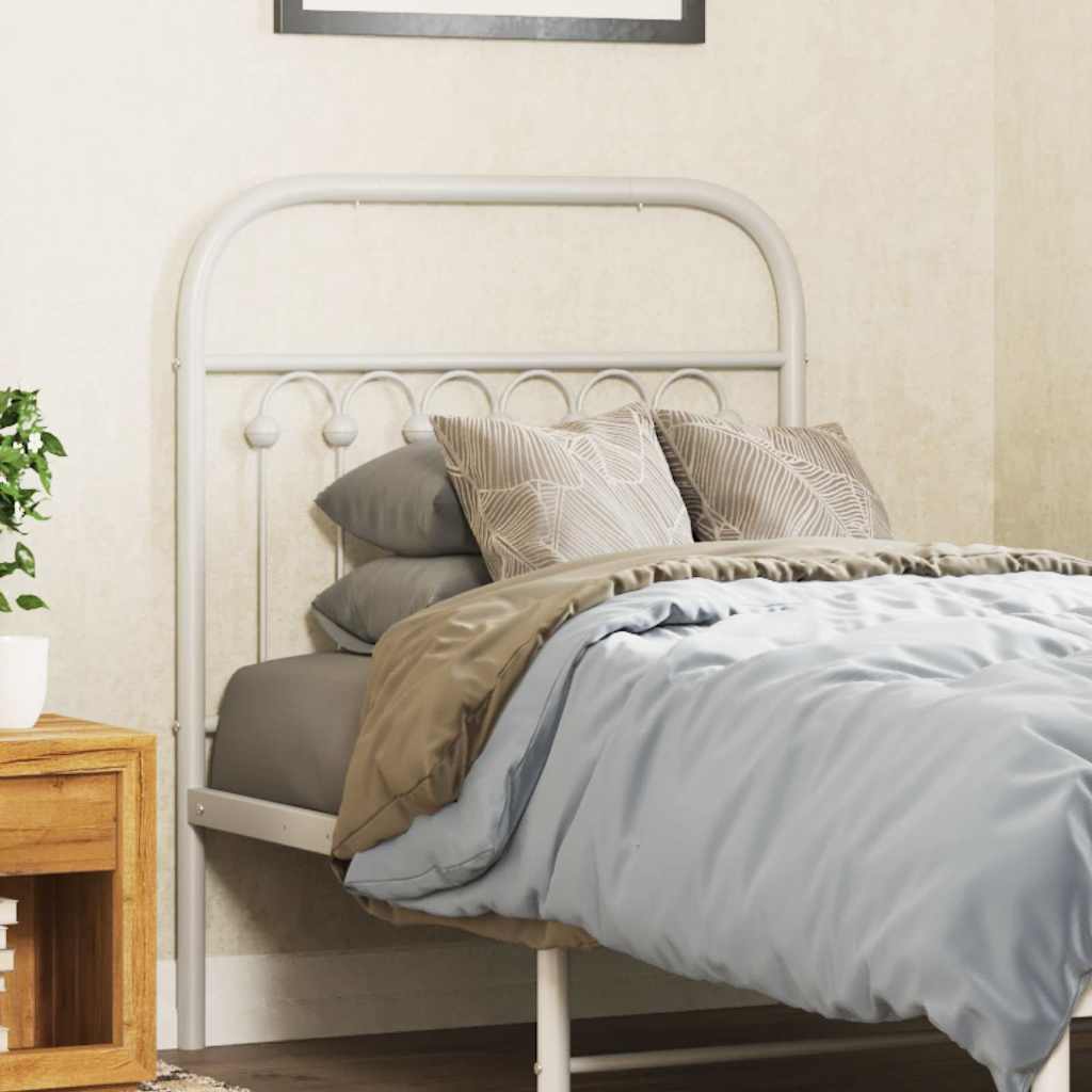 vidaXL Metalowe wymienne wezgłowie, białe, 75 cm