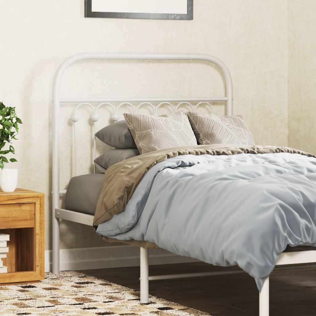 vidaXL Metalowe wymienne wezgłowie, białe, 90 cm