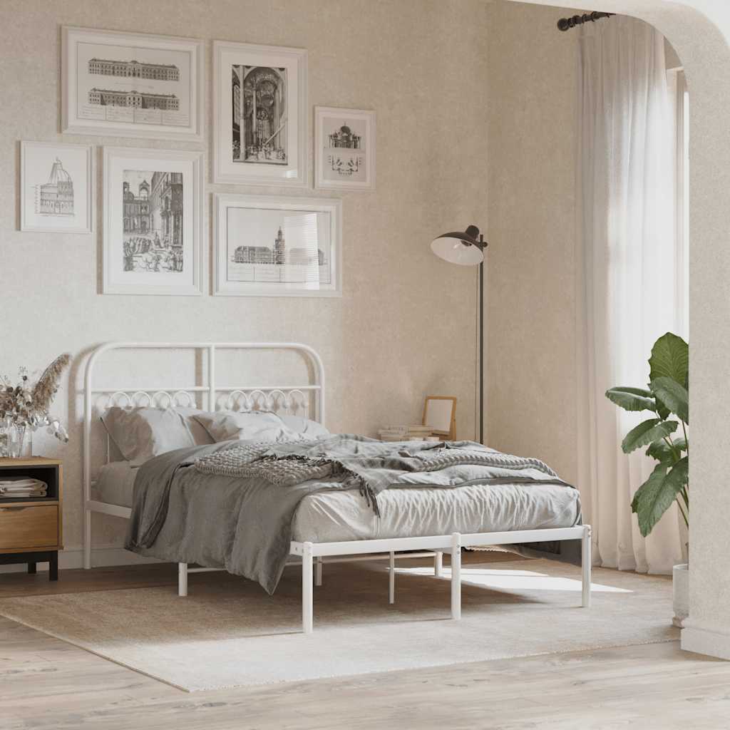 vidaXL Metalowe wymienne wezgłowie, białe, 120 cm