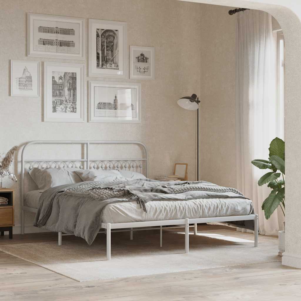 vidaXL Metalowe wymienne wezgłowie, białe, 150 cm