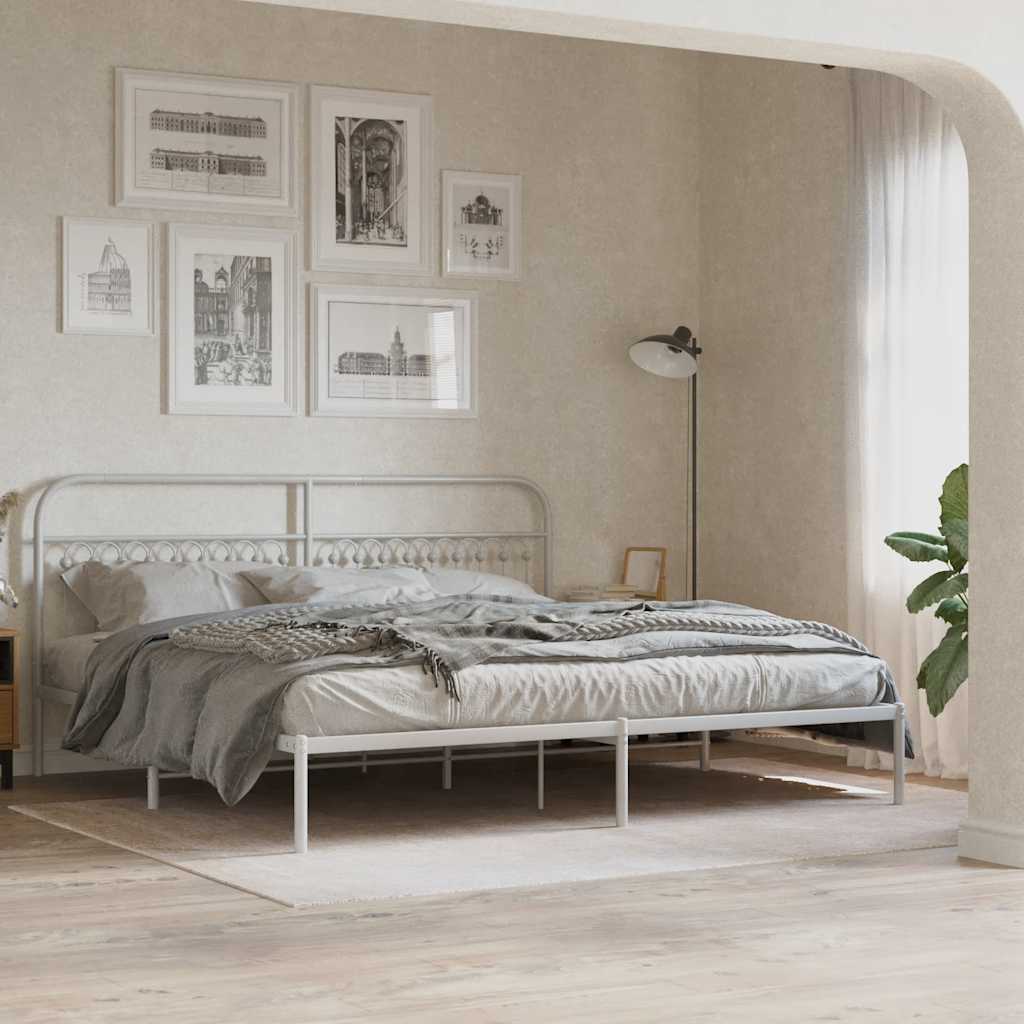 vidaXL Metalowe wymienne wezgłowie, białe, 200 cm