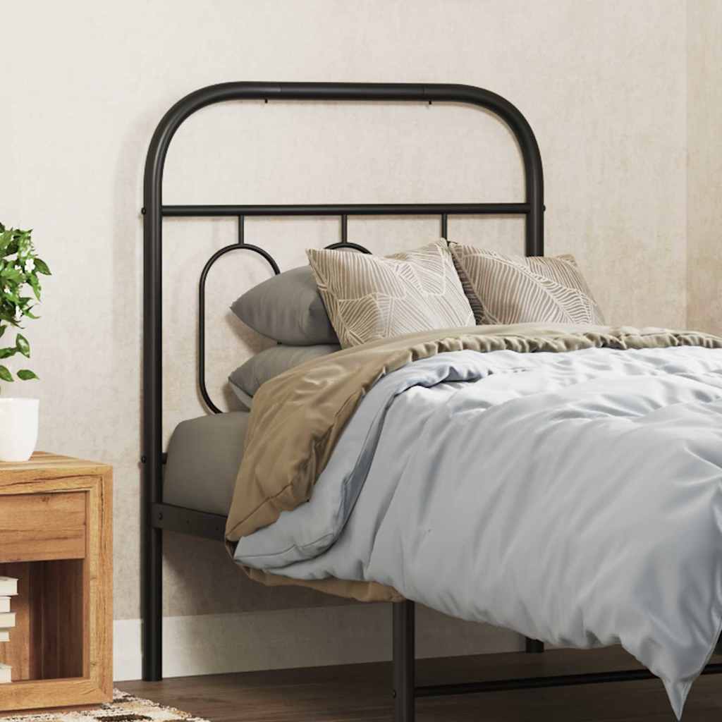 vidaXL Metalowe wymienne wezgłowie, czarne, 75 cm