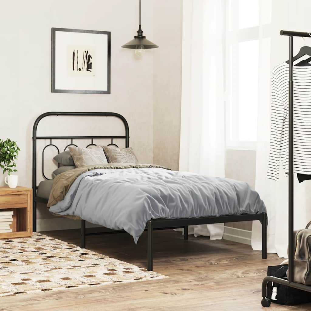 vidaXL Metalowe wymienne wezgłowie, czarne, 80 cm