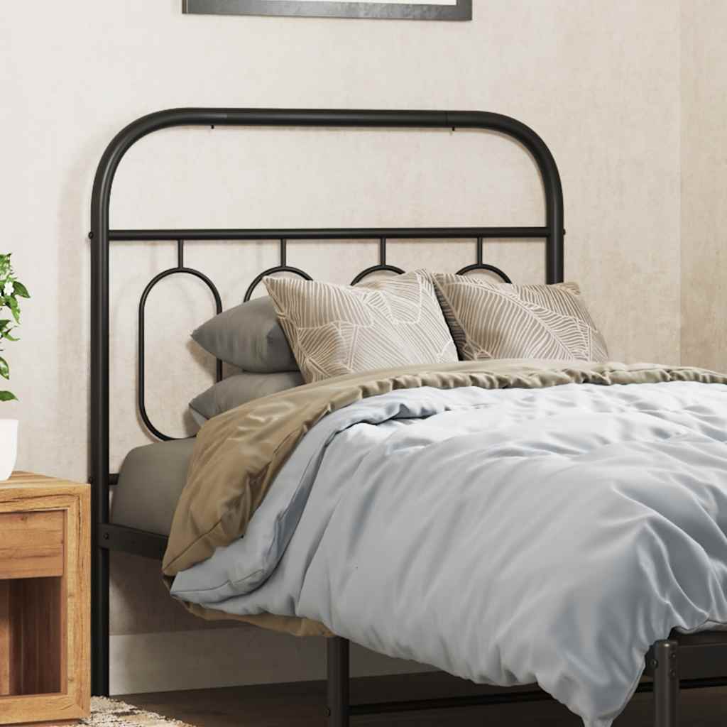 vidaXL Metalowe wymienne wezgłowie, czarne, 90 cm