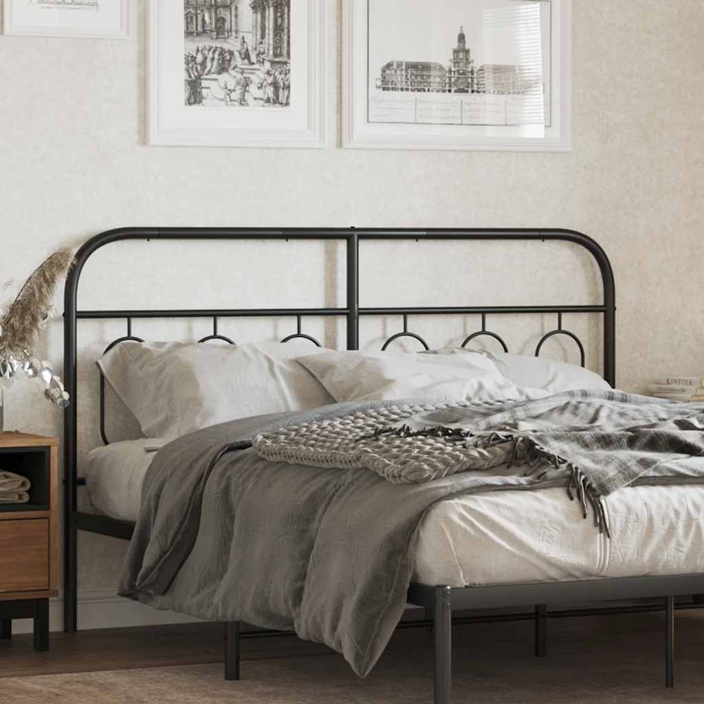 vidaXL Metalowe wymienne wezgłowie, czarne, 150 cm