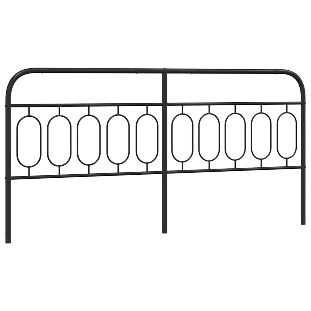 vidaXL Metalowe wymienne wezgłowie, czarne, 200 cm
