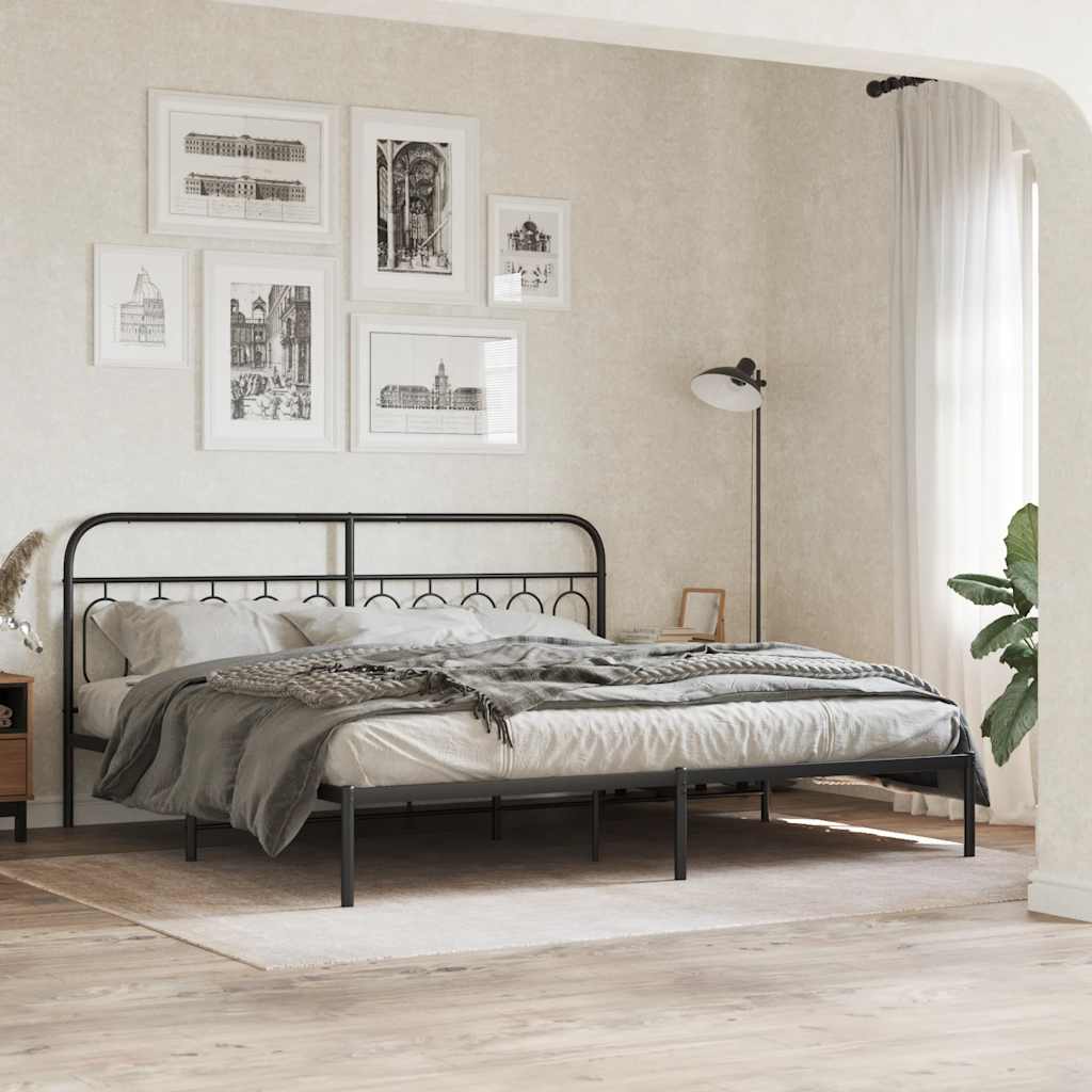 vidaXL Metalowe wymienne wezgłowie, czarne, 200 cm