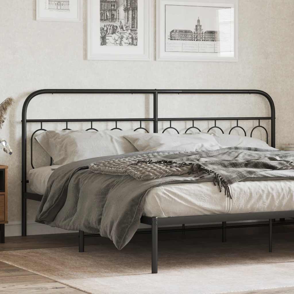 vidaXL Metalowe wymienne wezgłowie, czarne, 200 cm